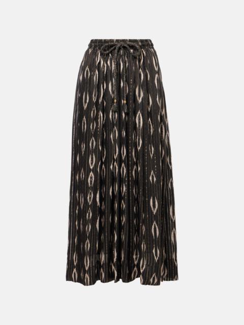 Isabel Marant Samila pleated printed midi skirt