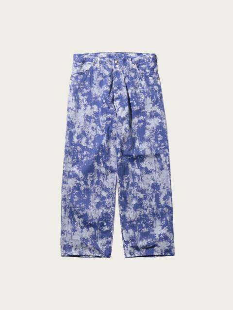 BEAMS PLUS P-Pants Pants Supima Herrinbone on Paint Print - Blue