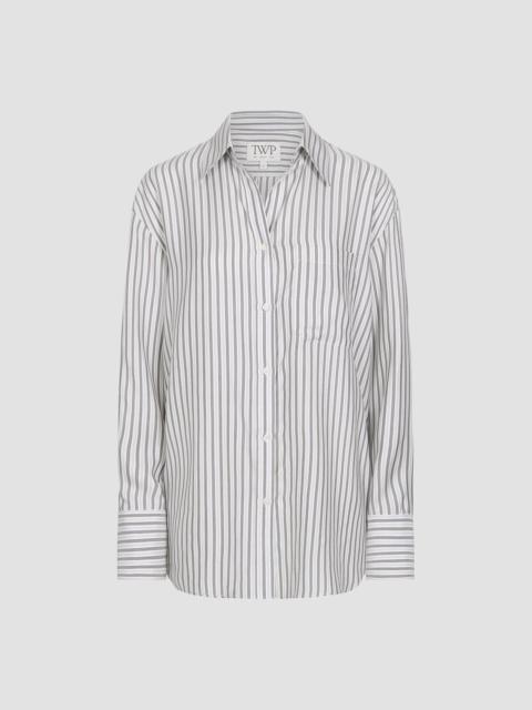 TWP Women's Big Joe Silk Shirt - Ivory Turkish Coffee