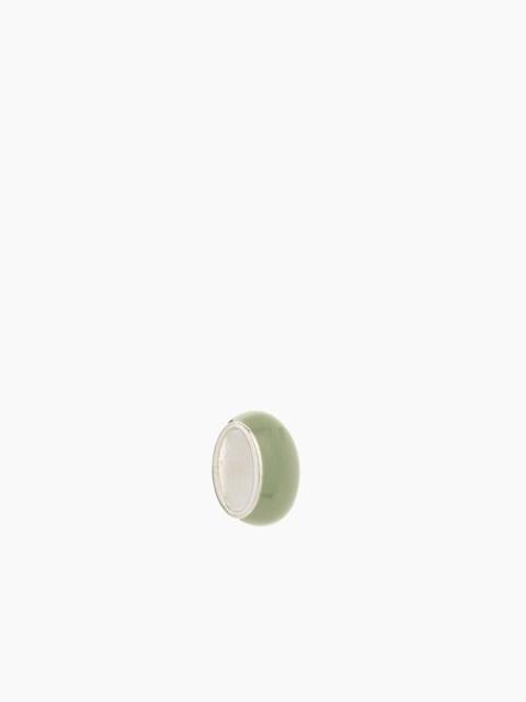 ADINA REYTER Wide Olive Green Enamel Bead in Sterling Silver