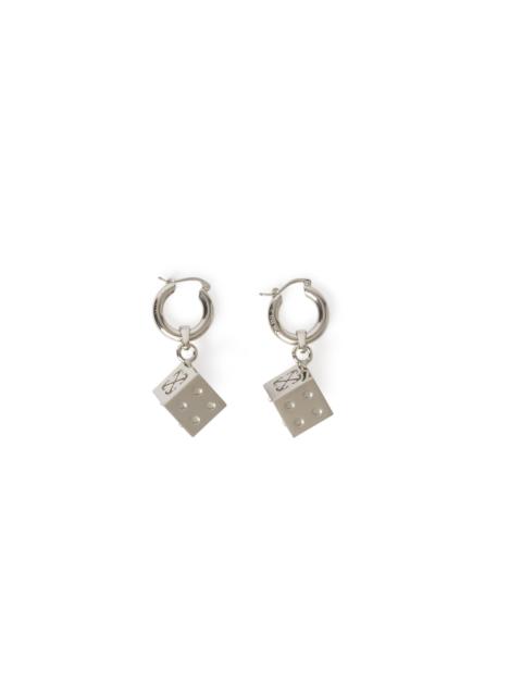 Off-White Silver Dice Pendant Earrings