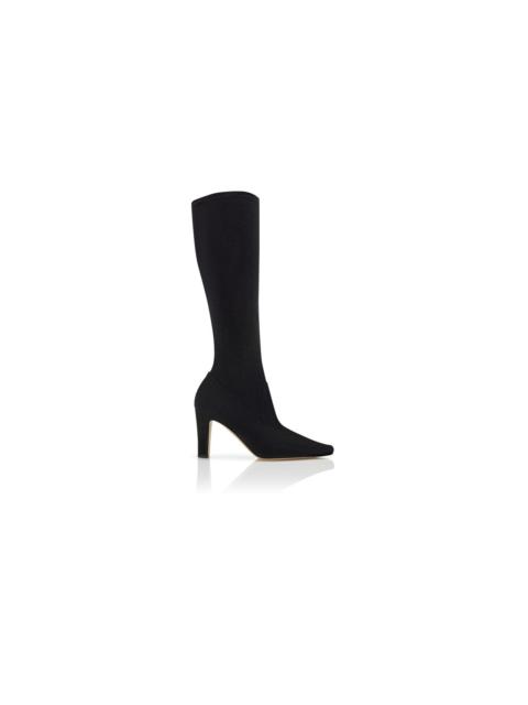 Manolo Blahnik Black Suede Knee High Boots