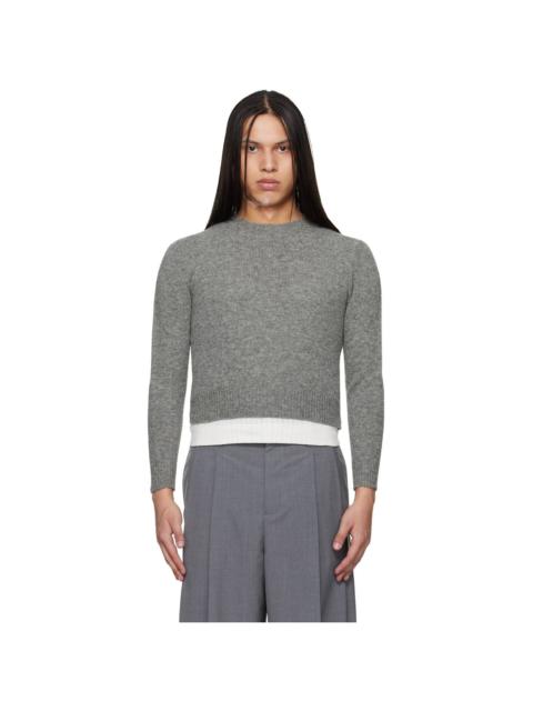 Jil Sander Gray Knit Wool-Blend Sweater