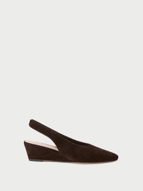 LOEFFLER RANDALL Hyla Brown Suede Slingback Wedge