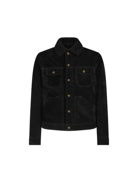TOM FORD CASHMERE SUEDE SHEARLING TRUCKER