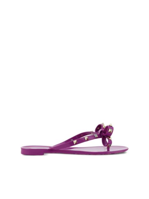 Rockstud bow-embellished flip-flops