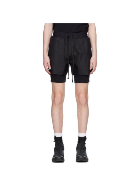 TEMPLA Black Layered Track Shorts
