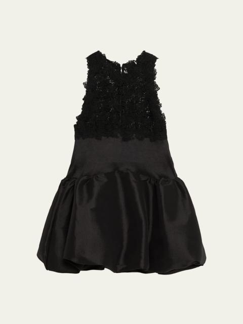 KIKA VARGAS Hattie Lace and Taffeta Bubble Mini Dress