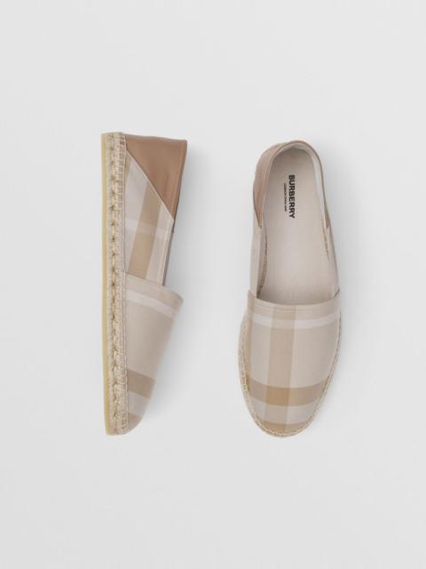 Burberry Check Cotton and Leather Espadrilles