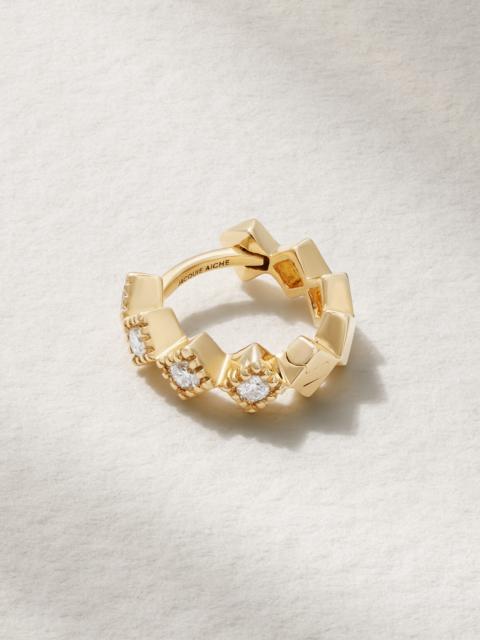 JACQUIE AICHE 14-karat Gold Diamond Single Hoop Earring