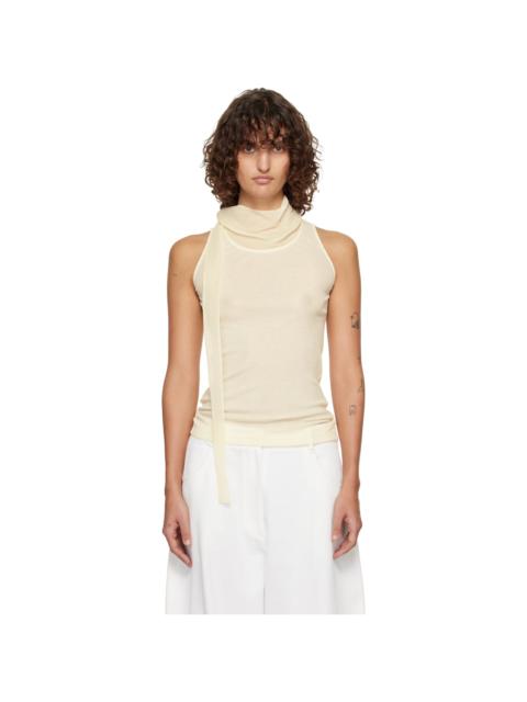 LE17SEPTEMBRE Off-White Scarf Sleeveless Jersey Top