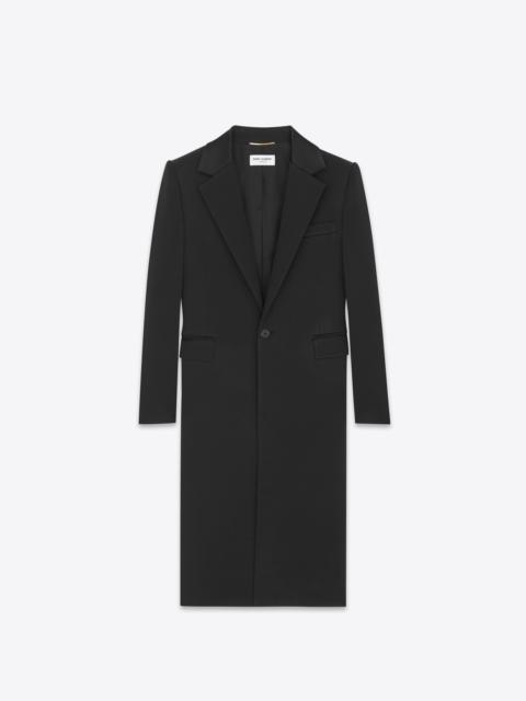 SAINT LAURENT single-breasted coat in crepe satin