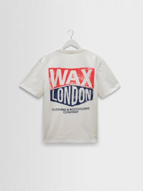 Wax London Dean - Off White Painted Badge T-Shirt