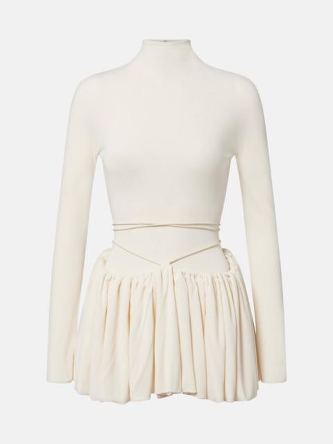 Alaïa Gathered jersey minidress
