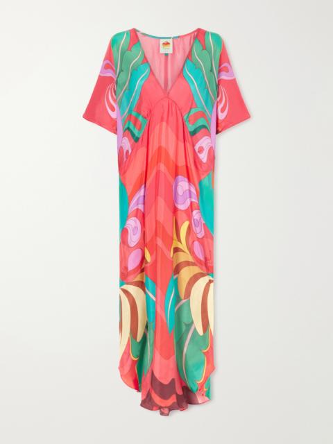 FARM RIO Printed Satin Coverup