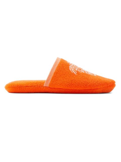 VERSACE Men's Jacquard Medusa Terry Cotton Bath Slippers - Orange White
