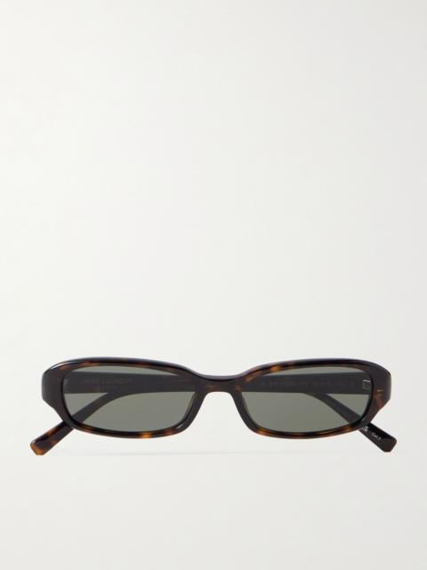 SAINT LAURENT Panthos Oval-Frame Tortoiseshell Acetate Sunglasses Tortoiseshell