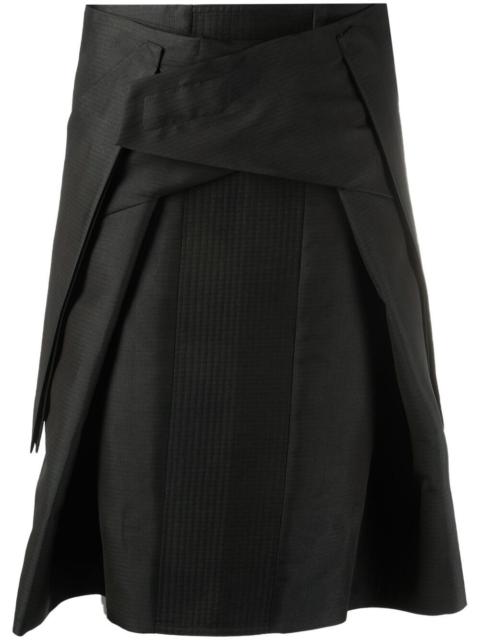 Rick Owens panelled A-line midi skirt