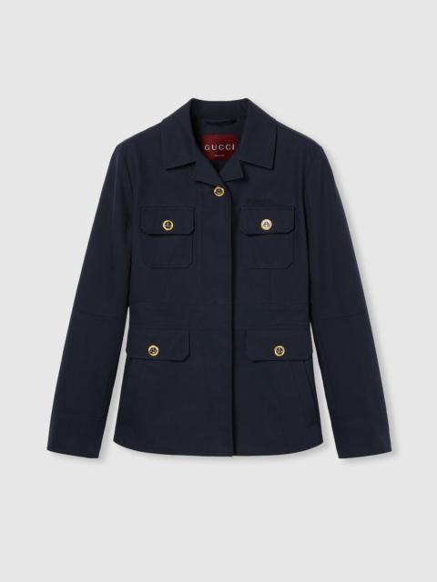 GUCCI Cotton canvas jacket with embroidery