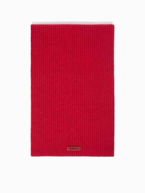 PINKO RIBBED CASHMERE- AND WOOL-BLEND SCARF