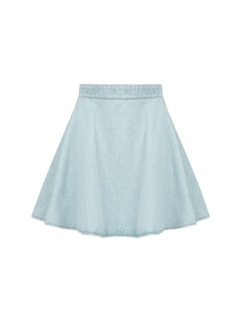 NINA RICCI logo-print cotton denim skirt