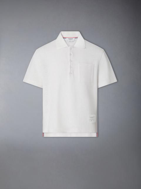 Thom Browne TEXTURED COTTON LINEN POLO