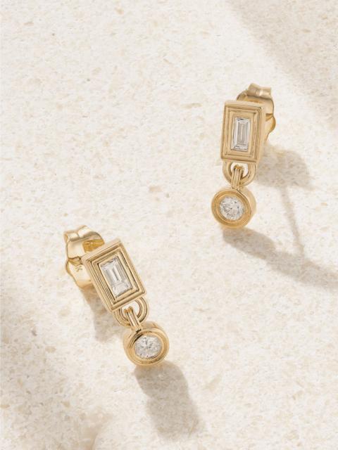 SYDNEY EVAN 14-karat gold diamond earrings Gold