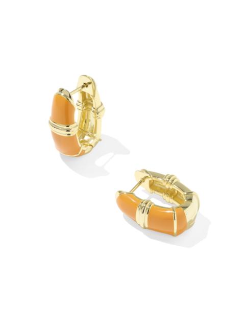 KENDRA SCOTT Courtney Gold Enamel Huggie Earrings