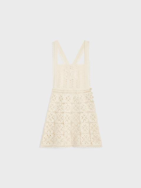 CELINE triomphe mini dress in crocheted cotton