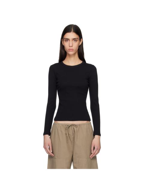 LESET Black Nando Slim Fit Long Sleeve T-shirt