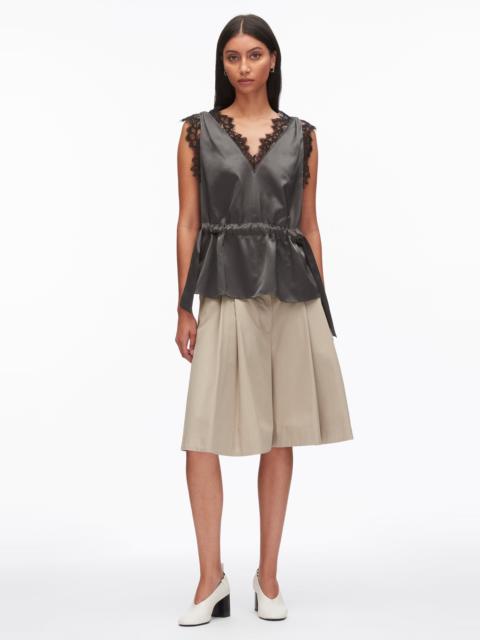 3.1 Phillip Lim Sleeveless Satin V-Neck with Lace Trim