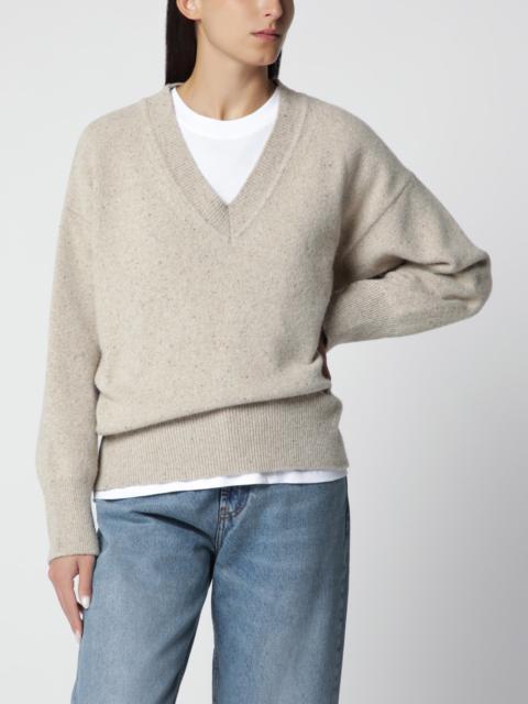 RÓHE Beige mélange wool-blend sweater