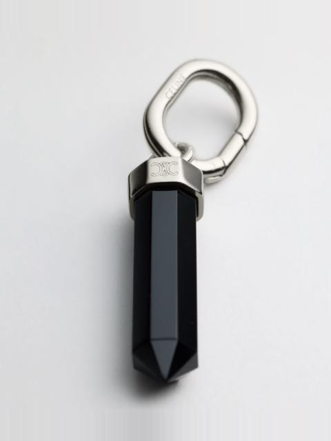 CELINE CELINE CHARMS PENDULUM STONE IN ONYX AND BRASS WITH RHODIUM FINISH