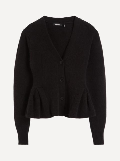 ROTATE Black Knit Peplum Cardigan