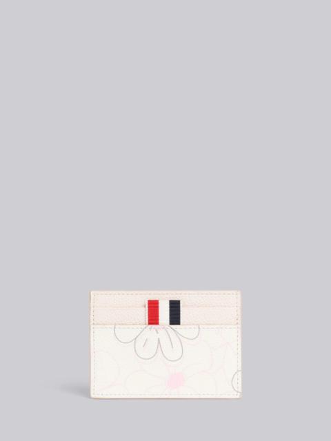 Thom Browne Light Pink 3d Floral Print Pebble Grain Leather Single Card Holder