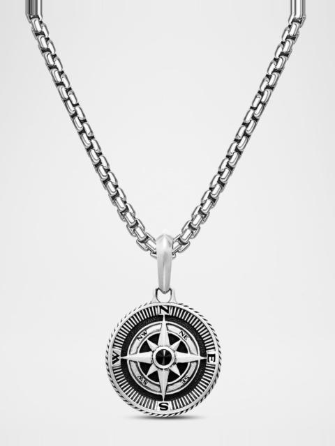 DAVID YURMAN Men's Maritime Compass Pendant with Diamonds in Silver, 29.5mm