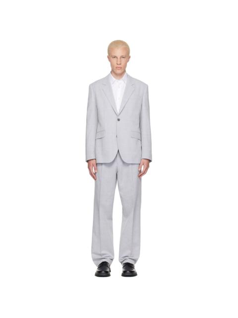 HUGO Blue Two-Piece Modern-Fit Herringbone Twill Suit
