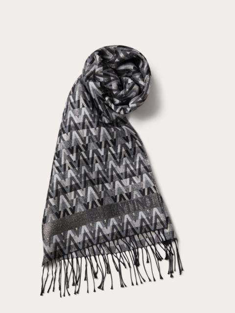 Valentino WOOL AND LUREX OPTICAL VALENTINO SCARF