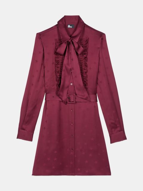 The Kooples BURGUNDY JACQUARD SHORT DRESS
