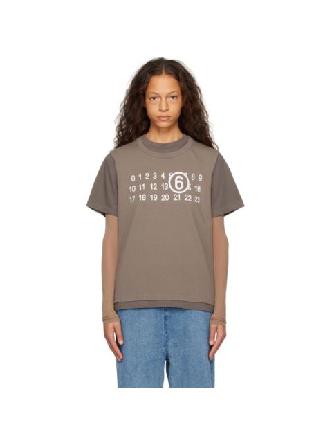 MM6 Maison Margiela Taupe Two-Layer T-Shirt