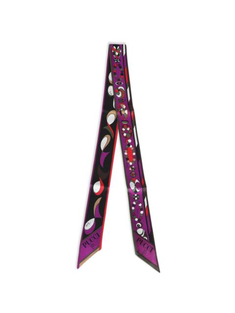 Pesci-print silk scarf