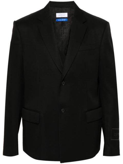Off-White logo-embroidered wool blazer