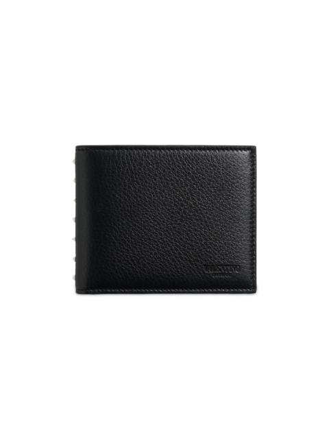 Valentino Men's Rockstud Wallet in Grainy Calfskin - Black