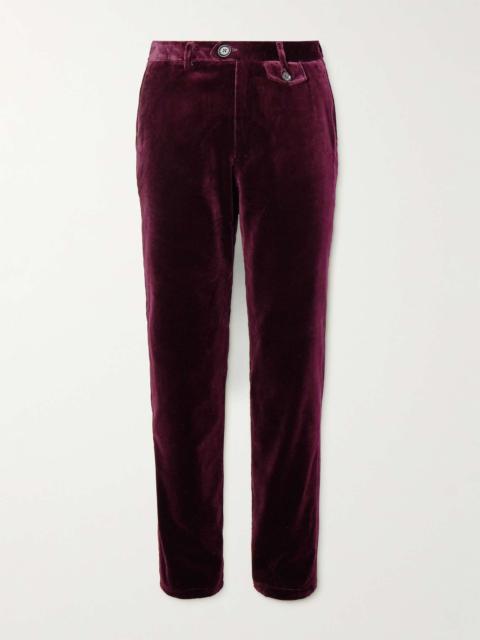 Oliver Spencer Fishtail Slim-Fit Cotton-Velvet Suit Trousers