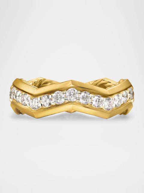 DAVID YURMAN Zig Zag Stax Ring with Diamonds in 18K Gold, 5mm