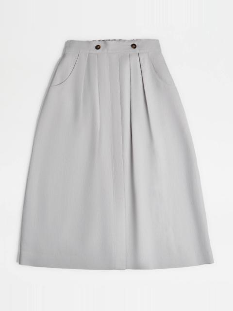 Tod's SKIRT IN LINEN - GREY