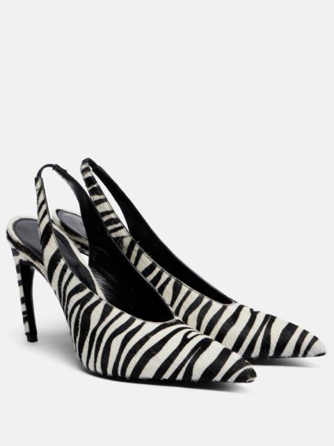 THE ATTICO Viper zebra-print calf hair pumps
