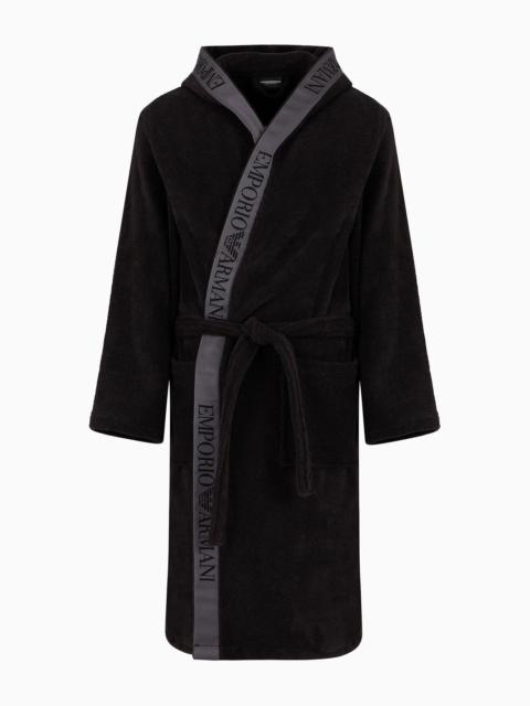 EMPORIO ARMANI Terrycloth bathrobe with Logotape band