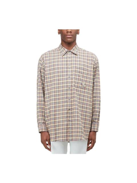 GUCCI Gucci Chicken Embroidery Check Shirt 'Beige' 628325-ZAFD7-9128