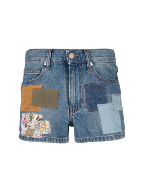 Sina patchwork denim shorts